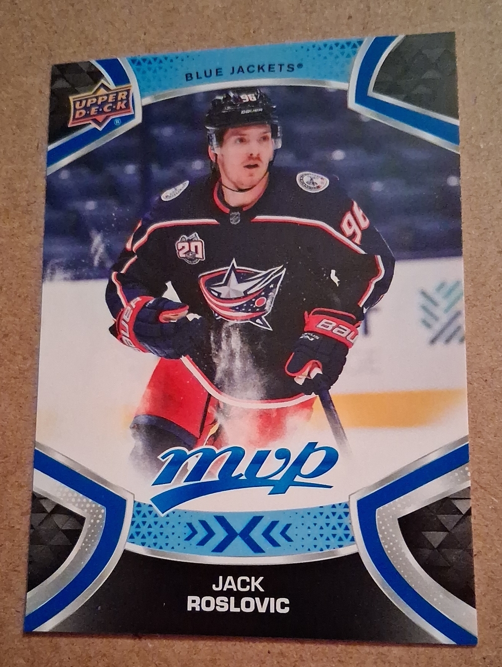Upper Deck MVP Jack Roslovic Columbus Blue Jackets Hockey Card - Blue/Black/Red